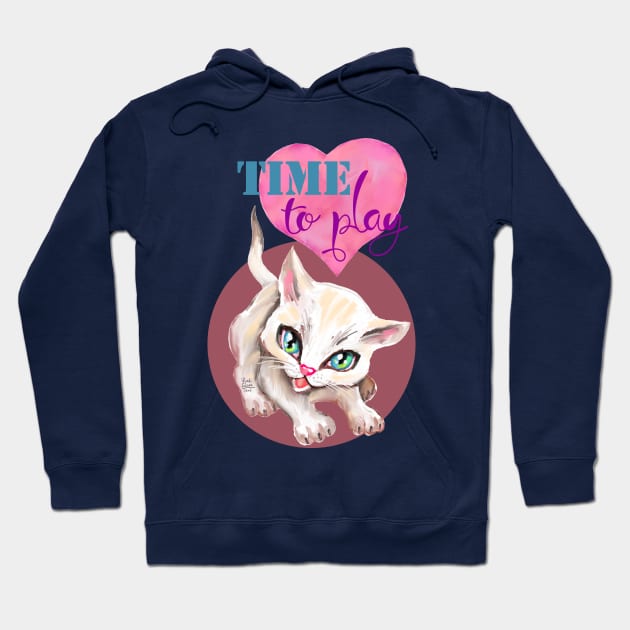 Sweet cute white kitten best friend. Love you cat. Hoodie by Rukki Zukki Art